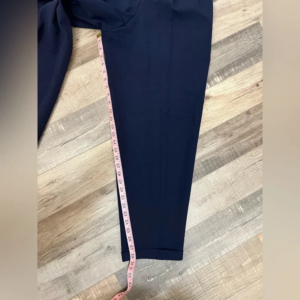 Vintage Liz Claiborne Women's Navy Trousers 100% wool sz 12 EUC